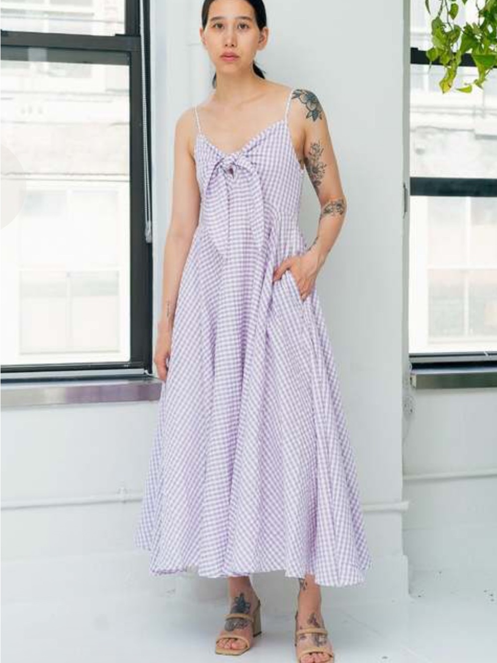Rujuta Sheth Stella dress in ube Chex Size XL